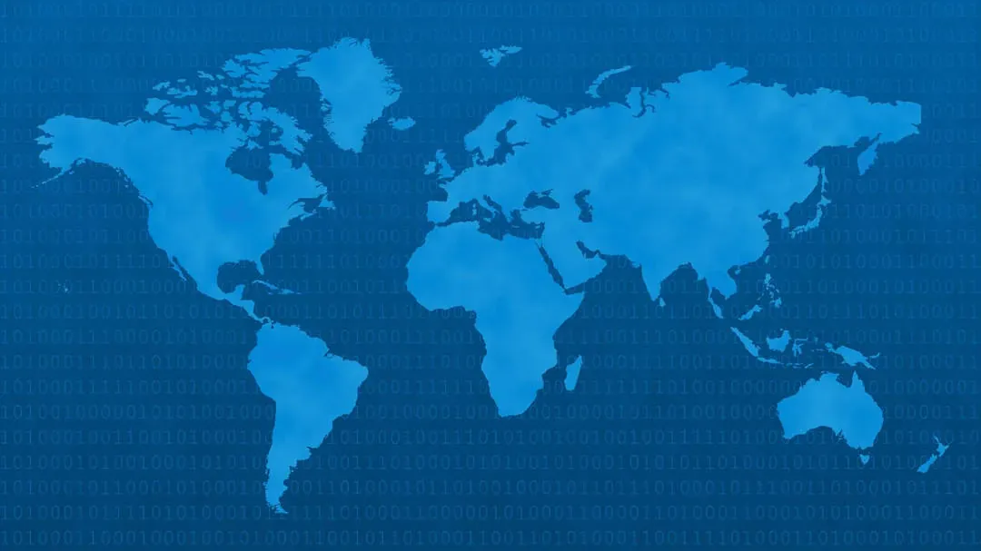 World map representing the 13 interface languages supported by DashCam Travel.