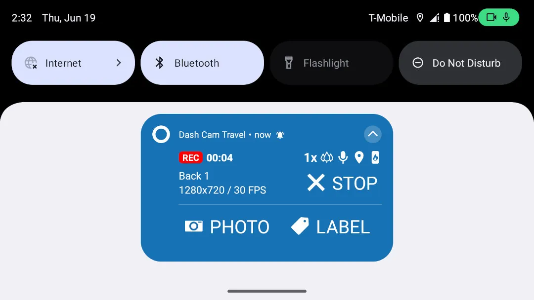 Recording in the background feature