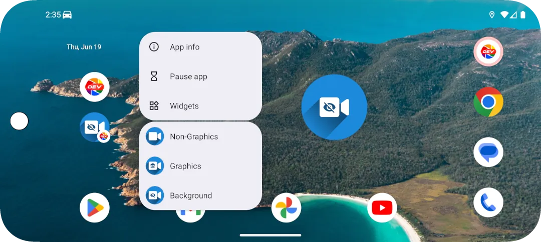 Recording via desktop shortcuts feature